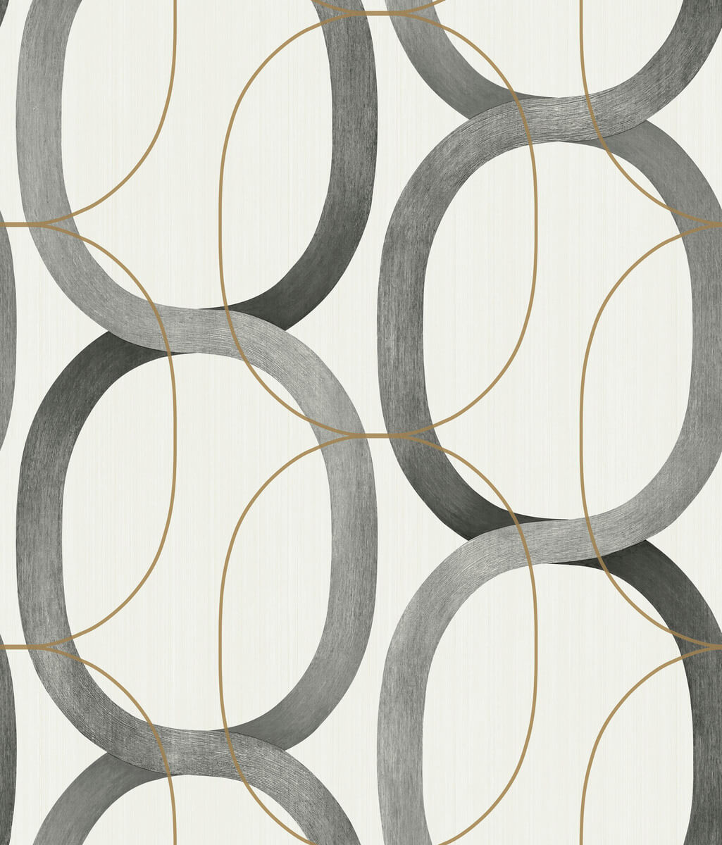 Simply Candice Olson Interlock Peel & Stick Wallpaper - Black & Gold