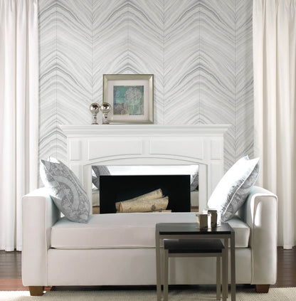 Simply Candice Onyx Strata Peel & Stick Wallpaper - Sheer Grey
