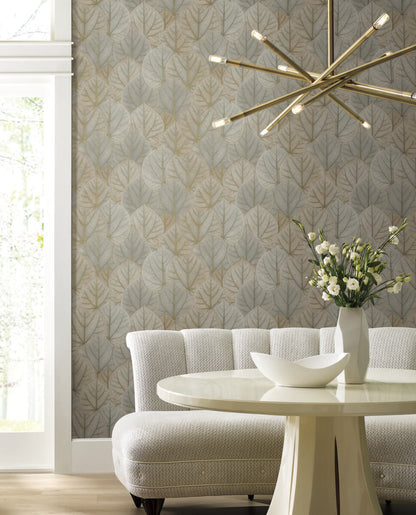 Simply Candice Olson Leaf Concerto Peel & Stick Wallpaper - Taupe