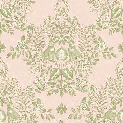 Erin & Ben Co. Cottontail Toile Peel & Stick Wallpaper - Pink & Chartreuse