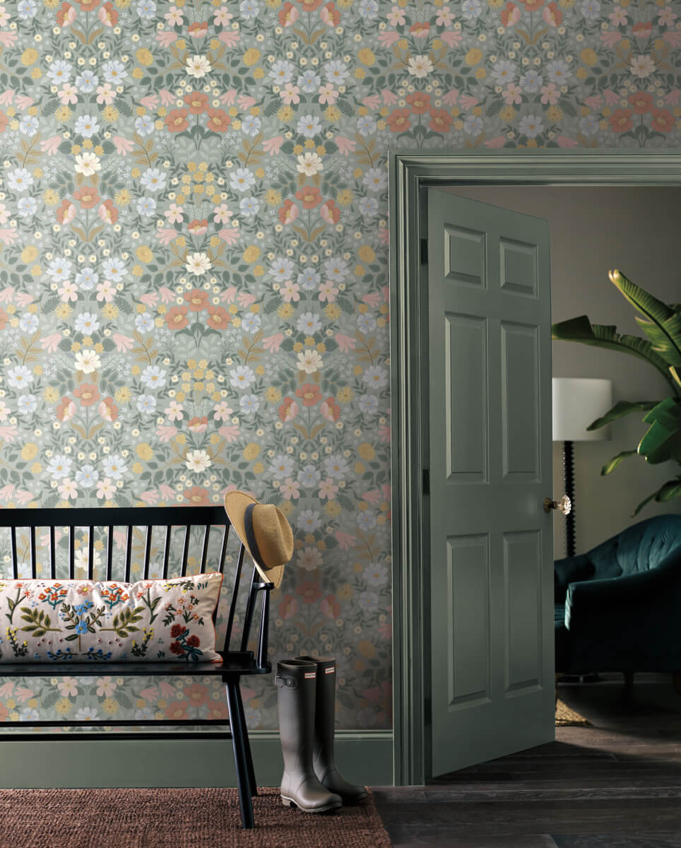 Trees Rifle Paper PSW1476RL Rifle Paper Co. Bramble Garden Peel & Stick Wallpaper - Sage ...