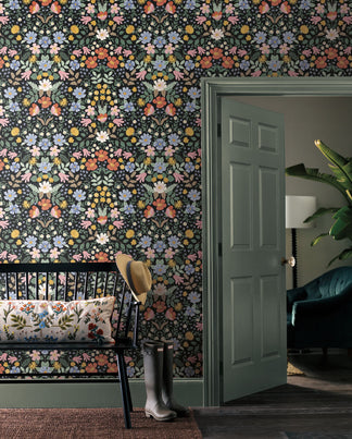 PSW1478RL Rifle Paper Co. Bramble Garden Peel & Stick Wallpaper - Black ...