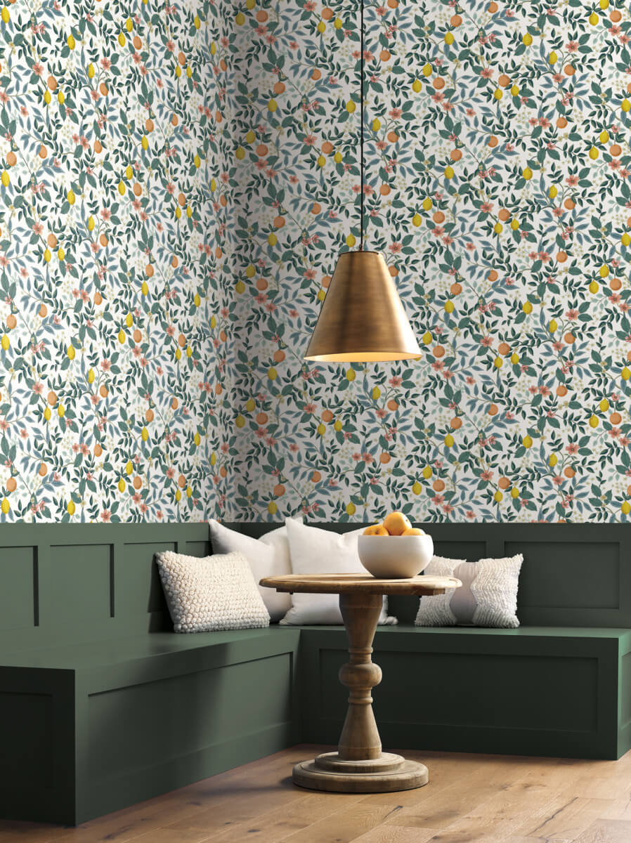 Modern Citrus Chintz Bloom Wallpaper