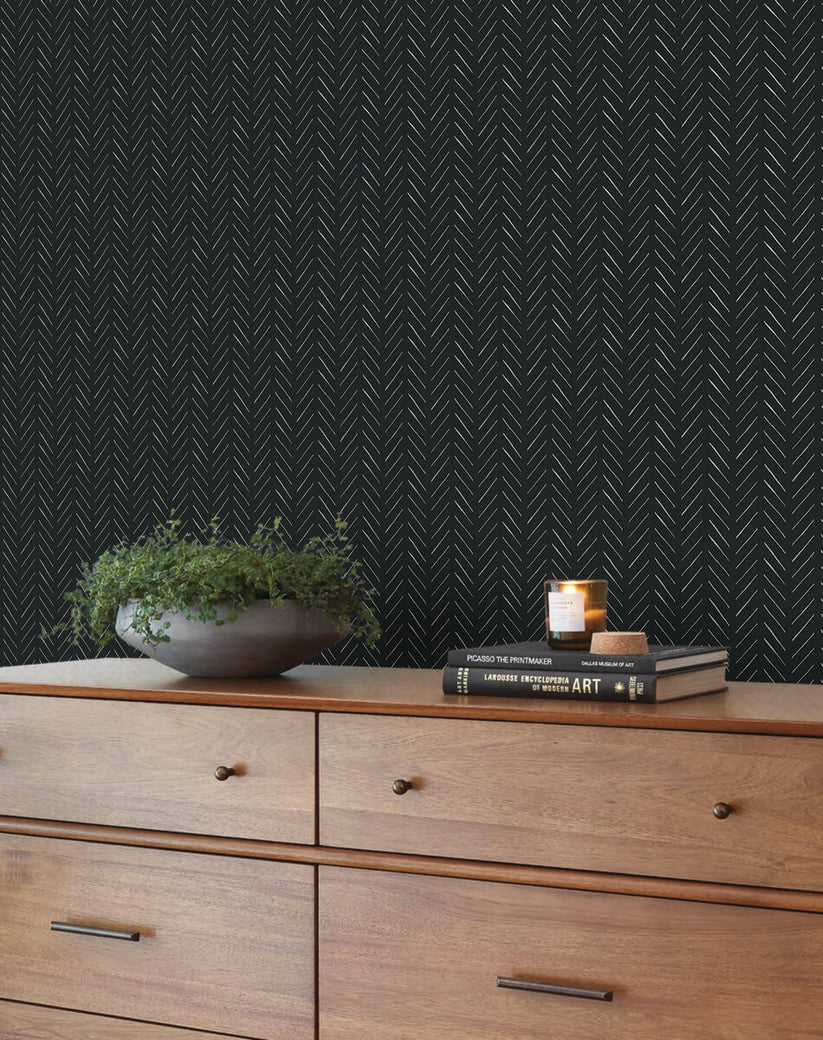 PSW1488RL Magnolia Home Pick Up Sticks Peel & Stick Wallpaper - Black