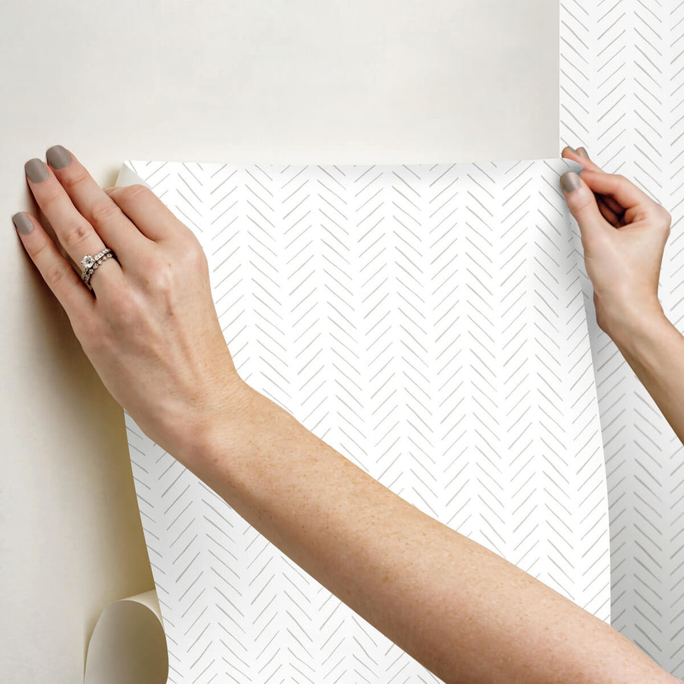 PSW1490RL Magnolia Home Pick Up Sticks Peel & Stick Wallpaper - Taupe