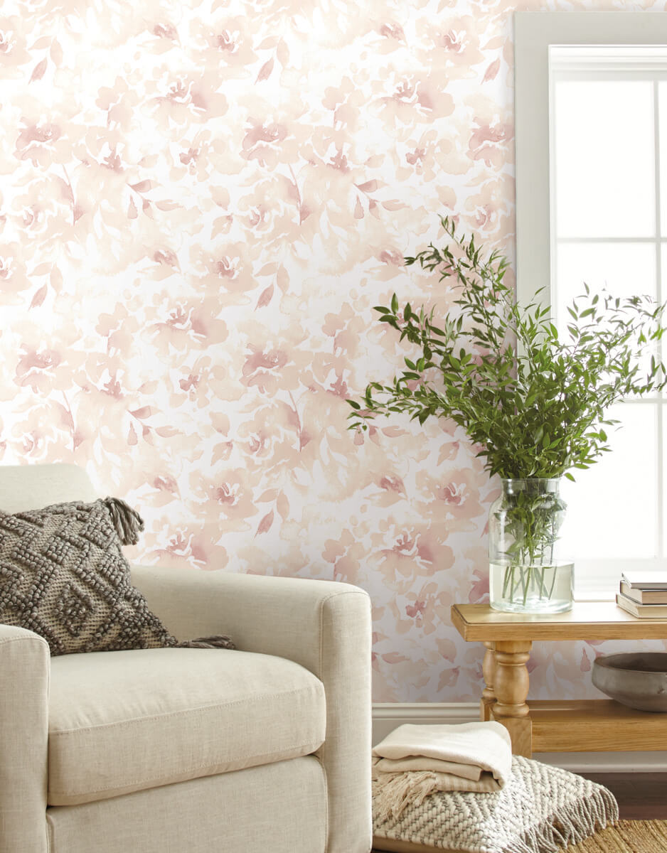 Magnolia Home Renewed Floral Peel  Stick Wallpaper  Pink  US Wall Decor