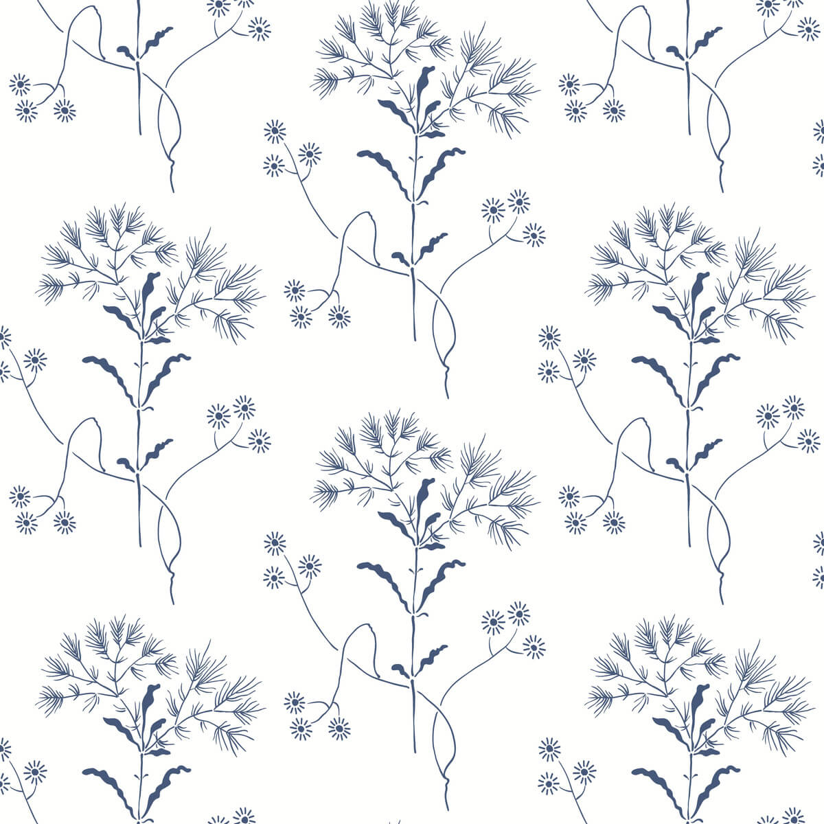 Magnolia Home Wildflower Peel & Stick Wallpaper - Navy Blue