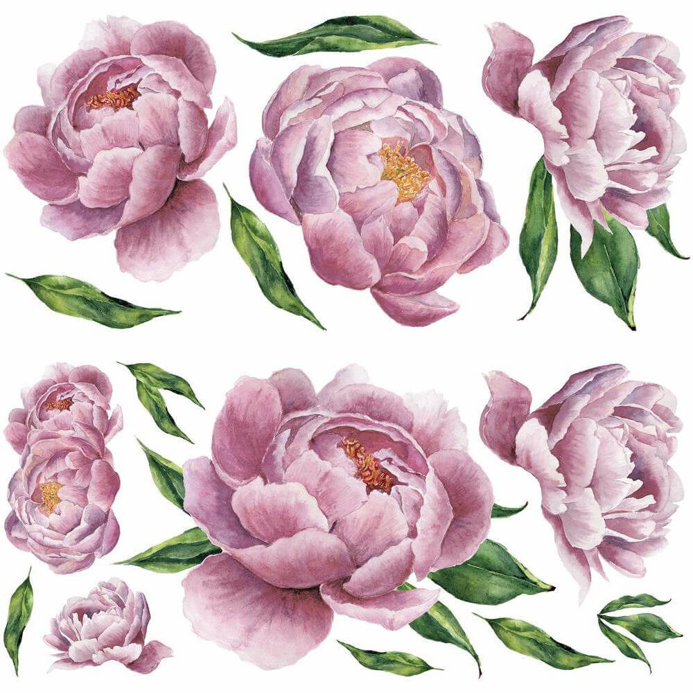 Peony Pink Peel and Stick Wall Stickers
