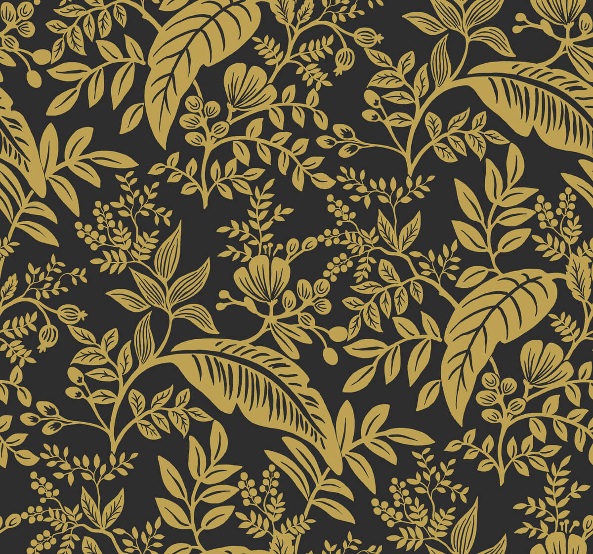 Rifle Paper Co. Canopy Wallpaper - Black & Gold