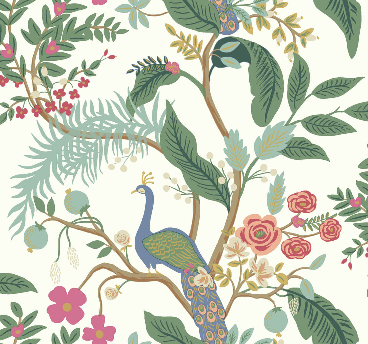 Rifle Paper Co. Peacock Wallpaper - Periwinkle