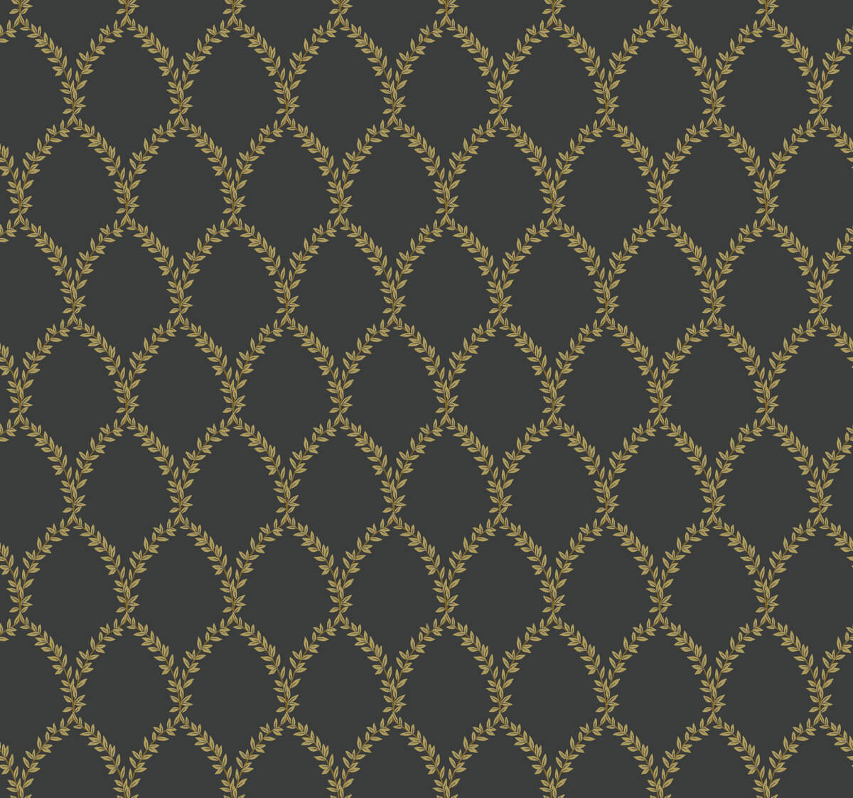 Rifle Paper Co. Laurel Wallpaper - Black & Gold