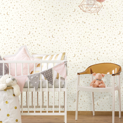 Twinkle Little Star Peel & Stick Wallpaper - Gold