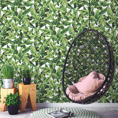 Palm Leaves Peel & Stick Wallpaper - Green