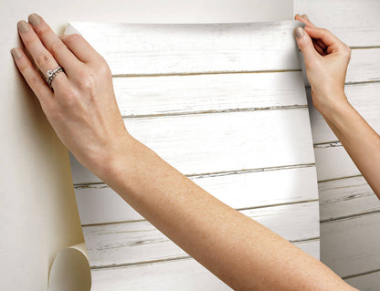 Shiplap Peel & Stick Wallpaper - White