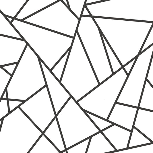 Fracture Geometric Peel & Stick Wallpaper - Black