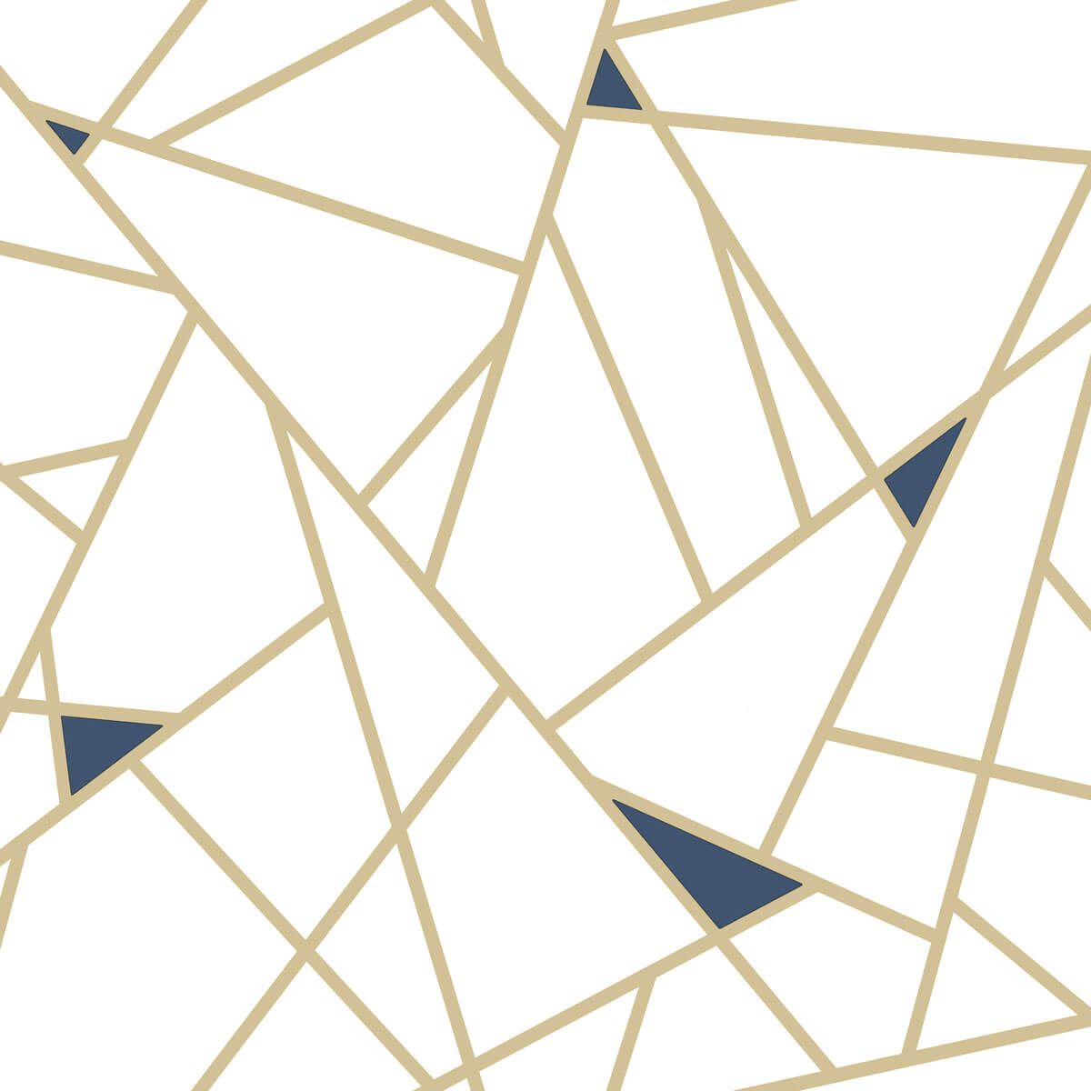 Fracture Geometric Peel & Stick Wallpaper - Gold & Blue