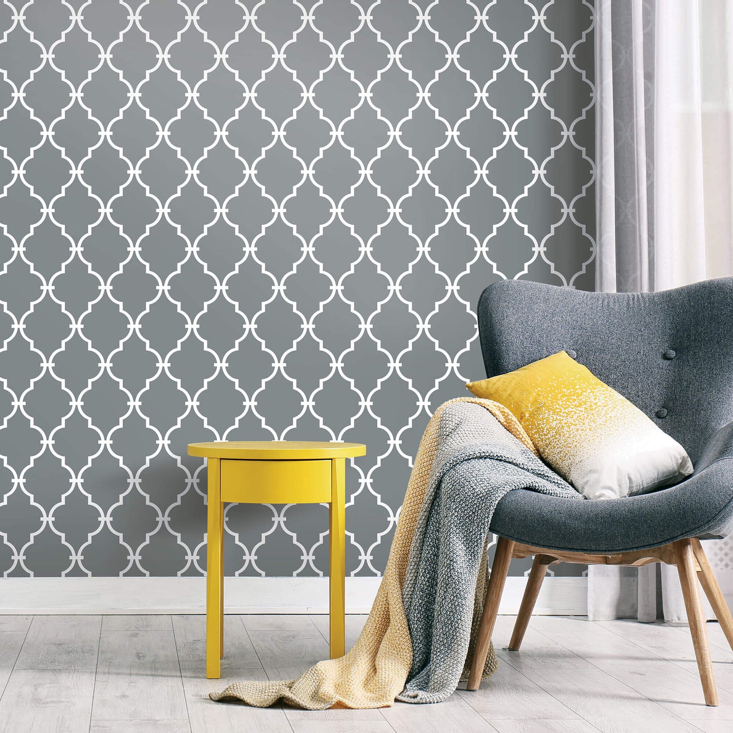 Modern Trellis Peel & Stick Wallpaper - Dark Gray