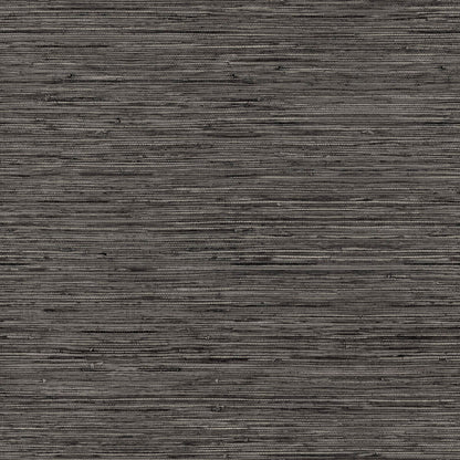 Peel & Stick Faux Grasscloth Wallpaper - Dark Gray