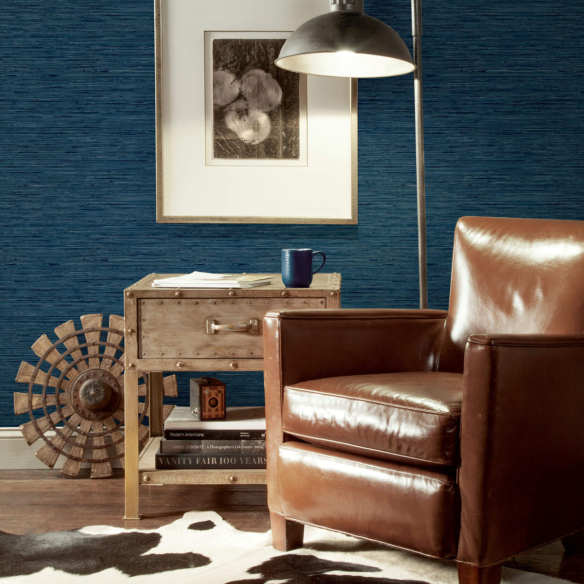 RMK11314WP Faux Grasscloth Peel & Stick Wallpaper - Navy Blue – US Wall ...