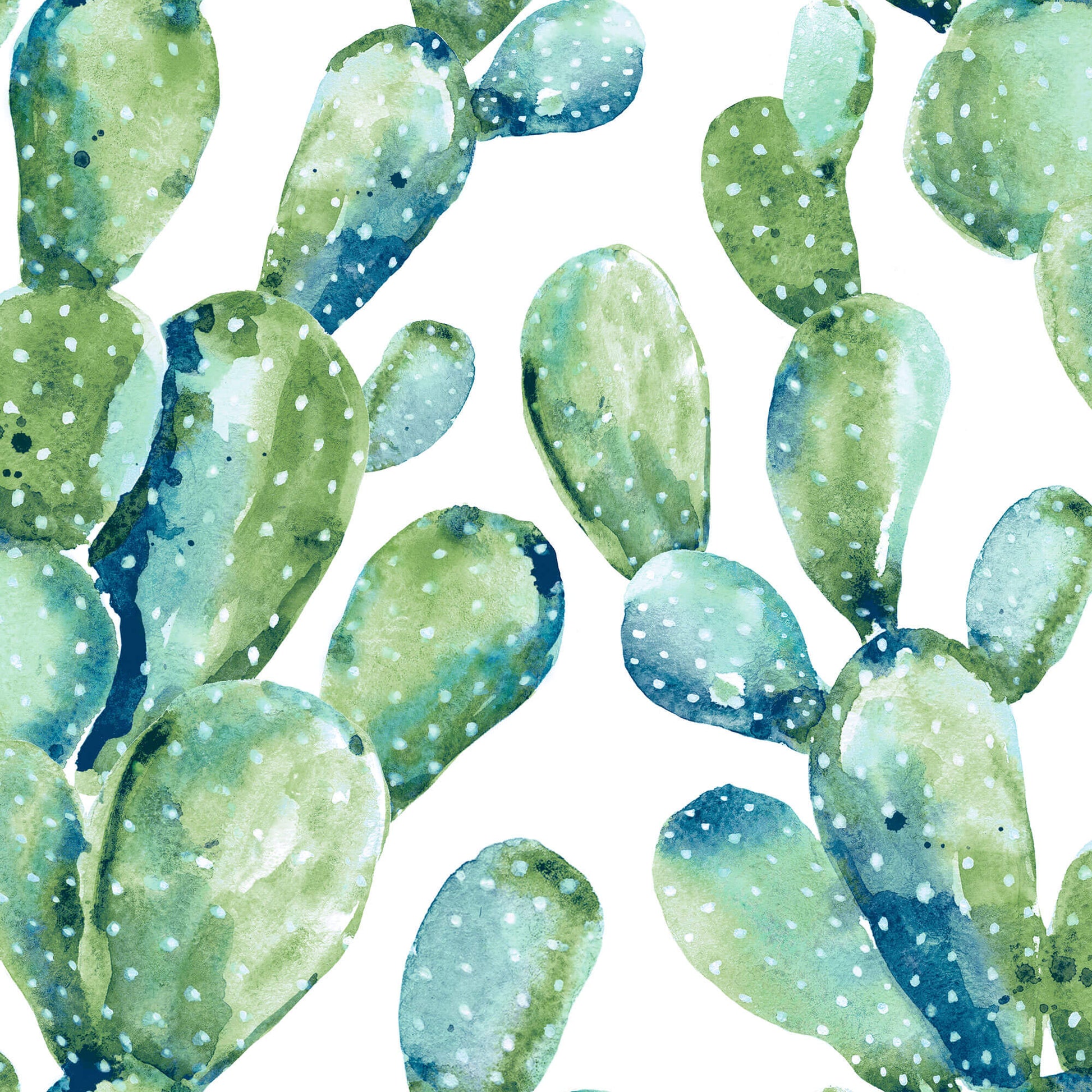 blue prickly pear cactus RoomMates RMK11351WP Blue Prickly Pear Cactus Peel and Stick Wallpaper