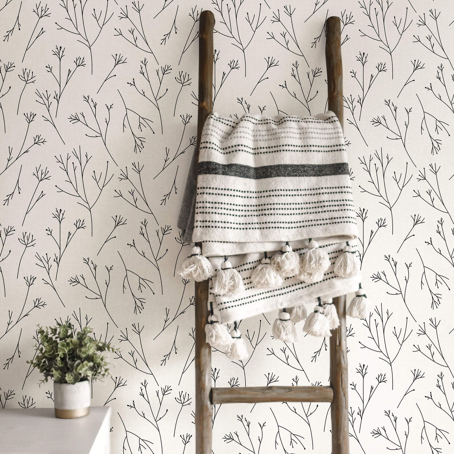 Twigs Peel & Stick Wallpaper - Black & White