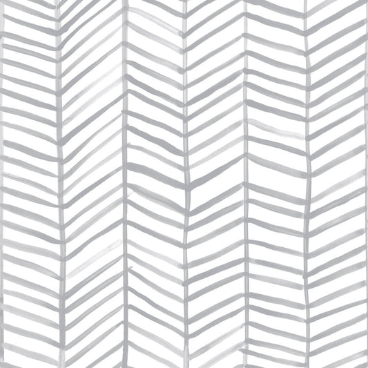 CatCoq Herringbone Peel & Stick Wallpaper - Gray & White