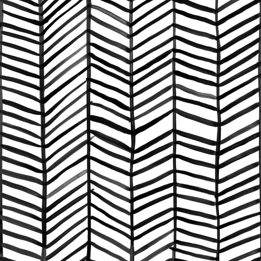 CatCoq Herringbone Peel & Stick Wallpaper - Black & White
