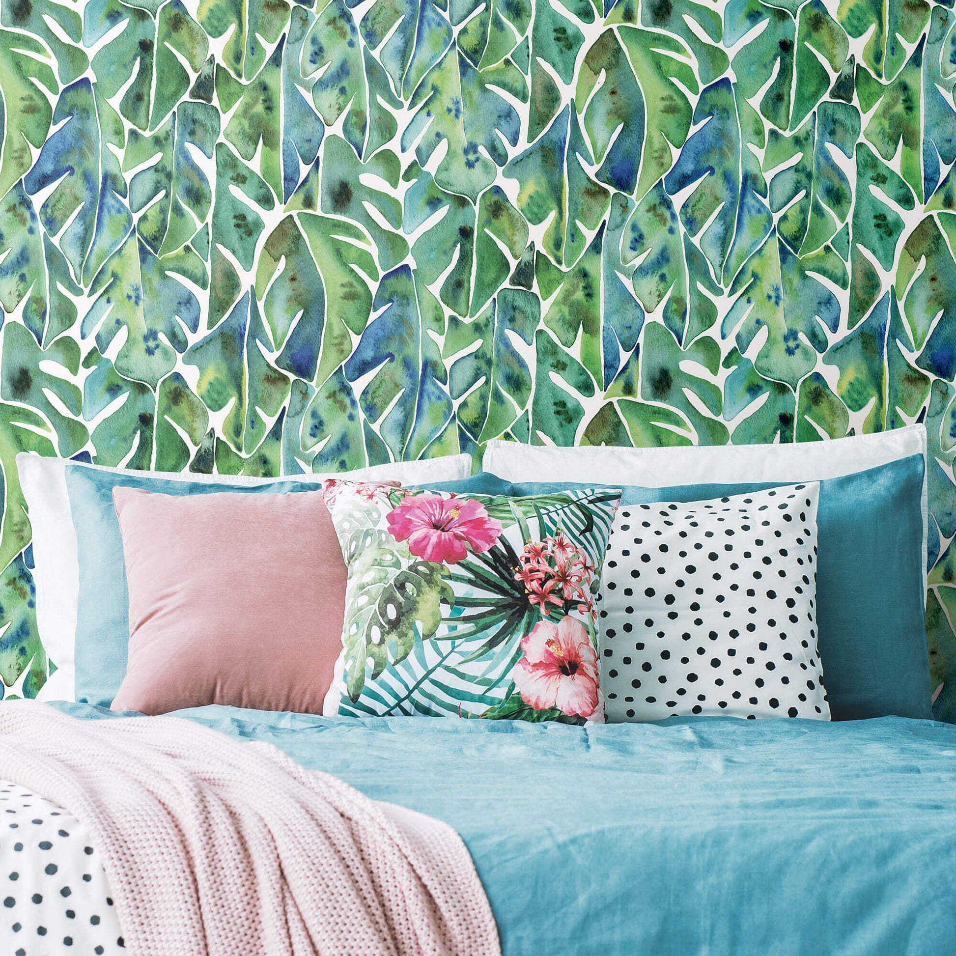 philodendron cat RMK11813WP CatCoq Philodendron Leaf Peel and Stick Wallpaper