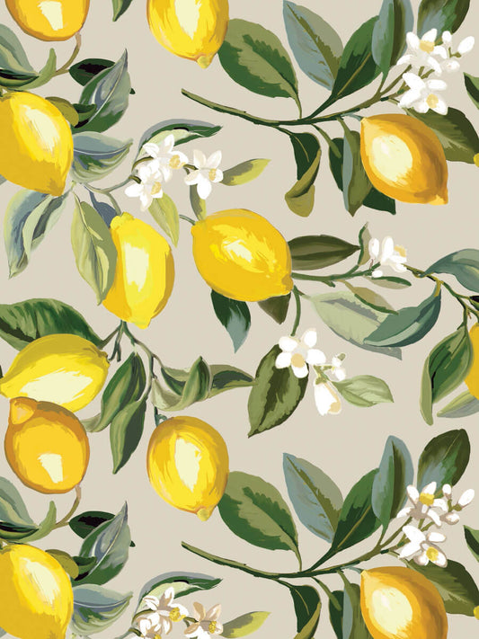 Lemon Zest Peel & Stick Wallpaper - Beige
