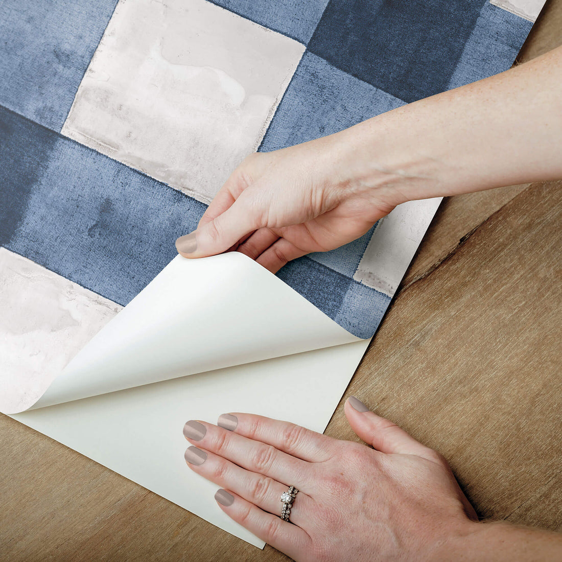 Buffalo Plaid Peel & Stick Wallpaper Blue US Wall Decor