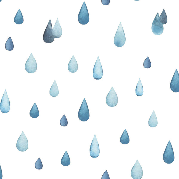 RMK11468RL Raindrops Peel & Stick Wallpaper - Blue & White – US Wall Decor