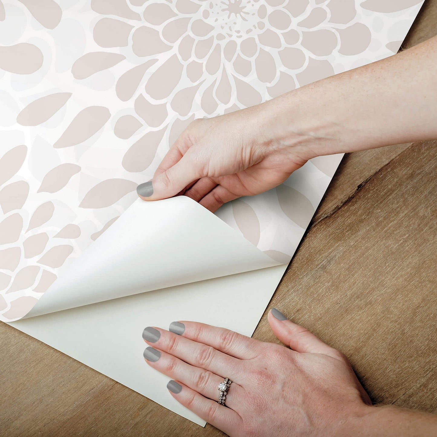 Toss The Bouquet Peel & Stick Wallpaper - Beige