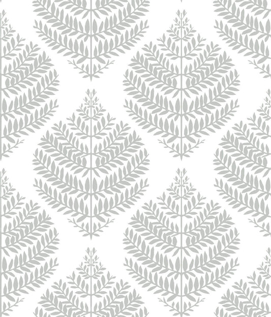 Hygge Fern Damask Peel & Stick Wallpaper - Gray