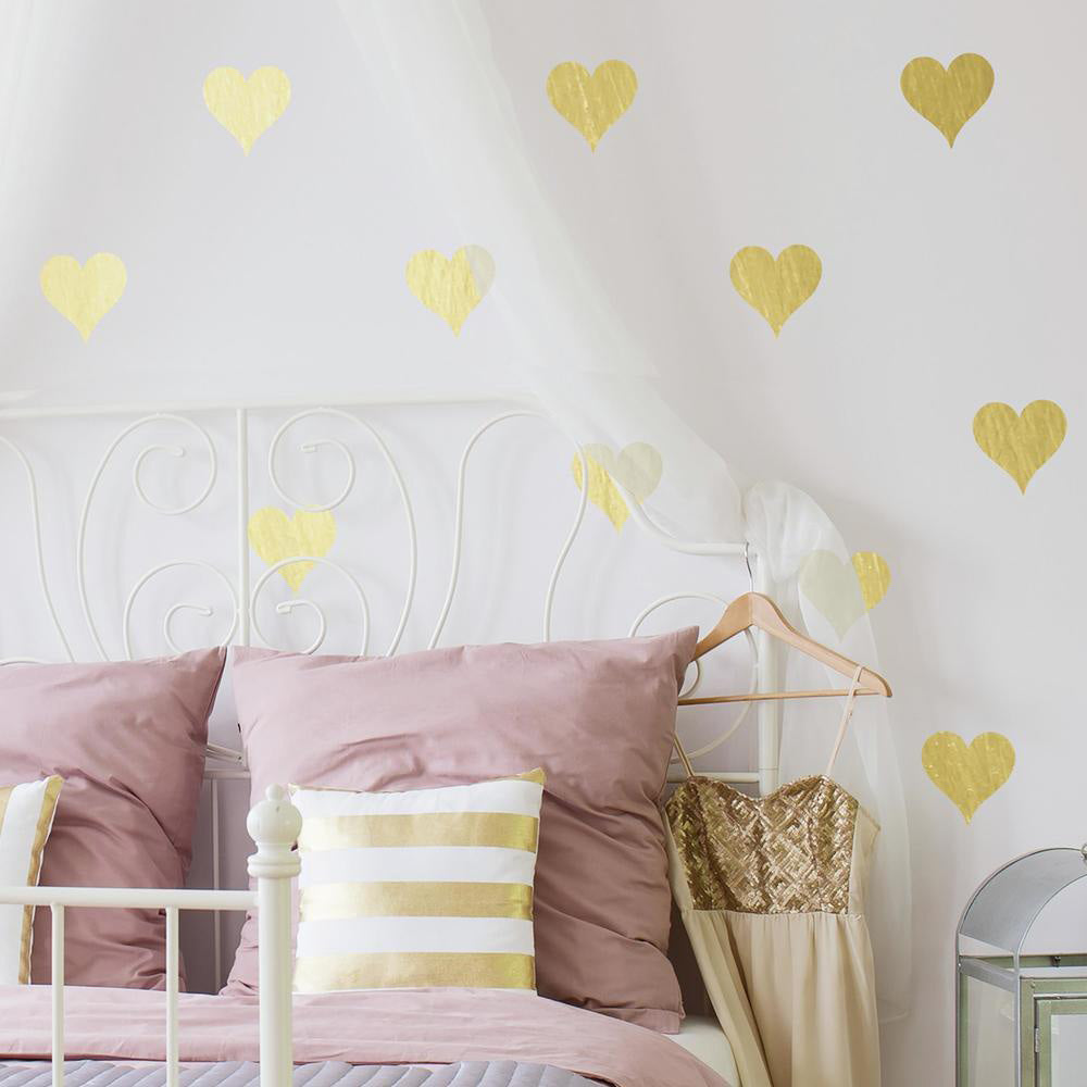 Gold Foil Hearts Peel & Stick Wall Decals