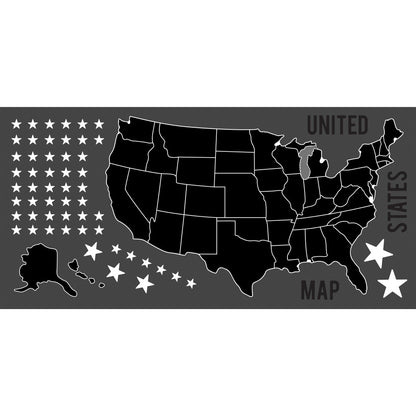 United States Map Chalk Peel & Stick Giant Wall Decals
