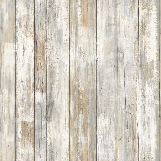 Distressed Wood Peel & Stick Wallpaper - Tan
