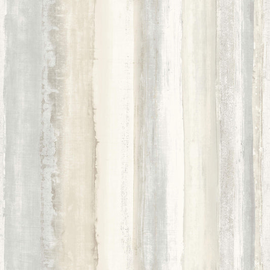 Watercolor Stripes Peel & Stick Wallpaper - Tan & Gray