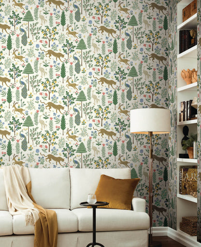 Rifle Paper Co. Second Edition Menagerie Wallpaper - White