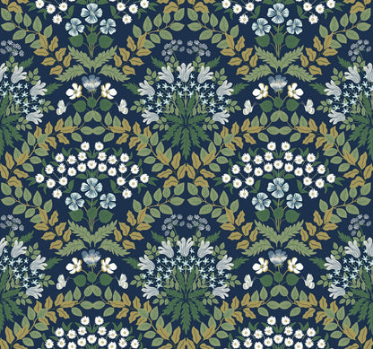 Rifle Paper Co. Second Edition Bramble Wallpaper - Navy Blue