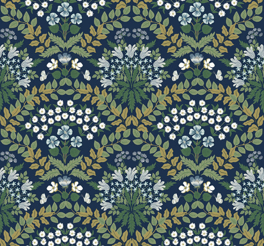 Rifle Paper Co. Second Edition Bramble Wallpaper - Navy Blue