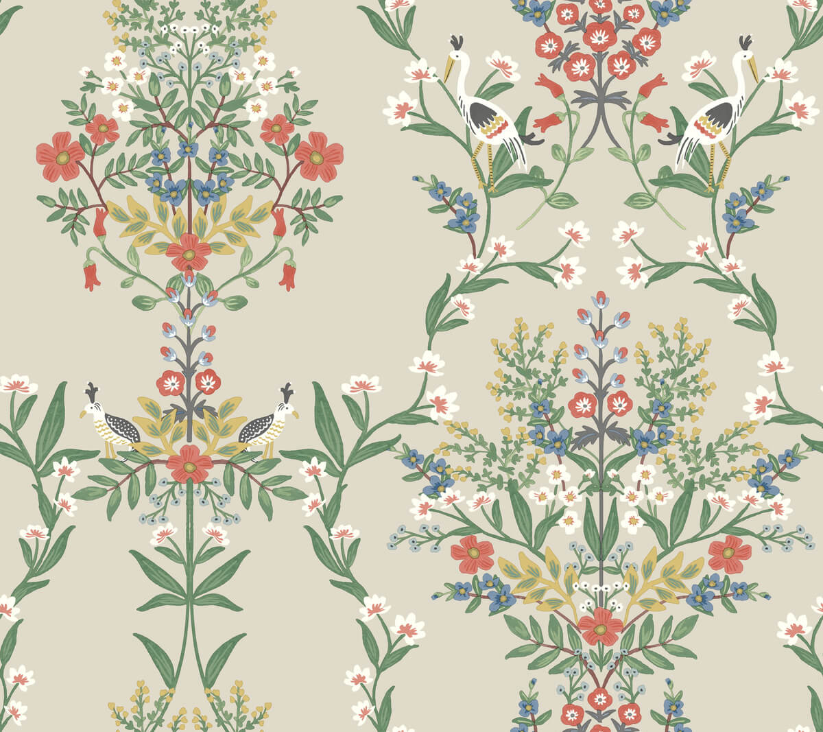 Rifle Paper Co. Second Edition Luxembourg Wallpaper - Beige & Red