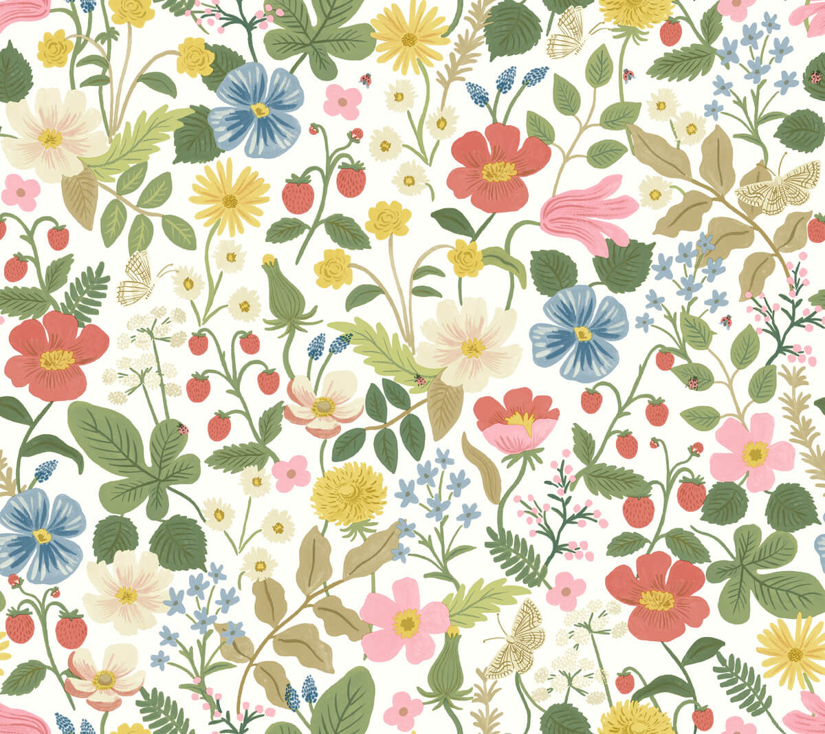 Rifle Paper Co. Second Edition Strawberry Fields Wallpaper