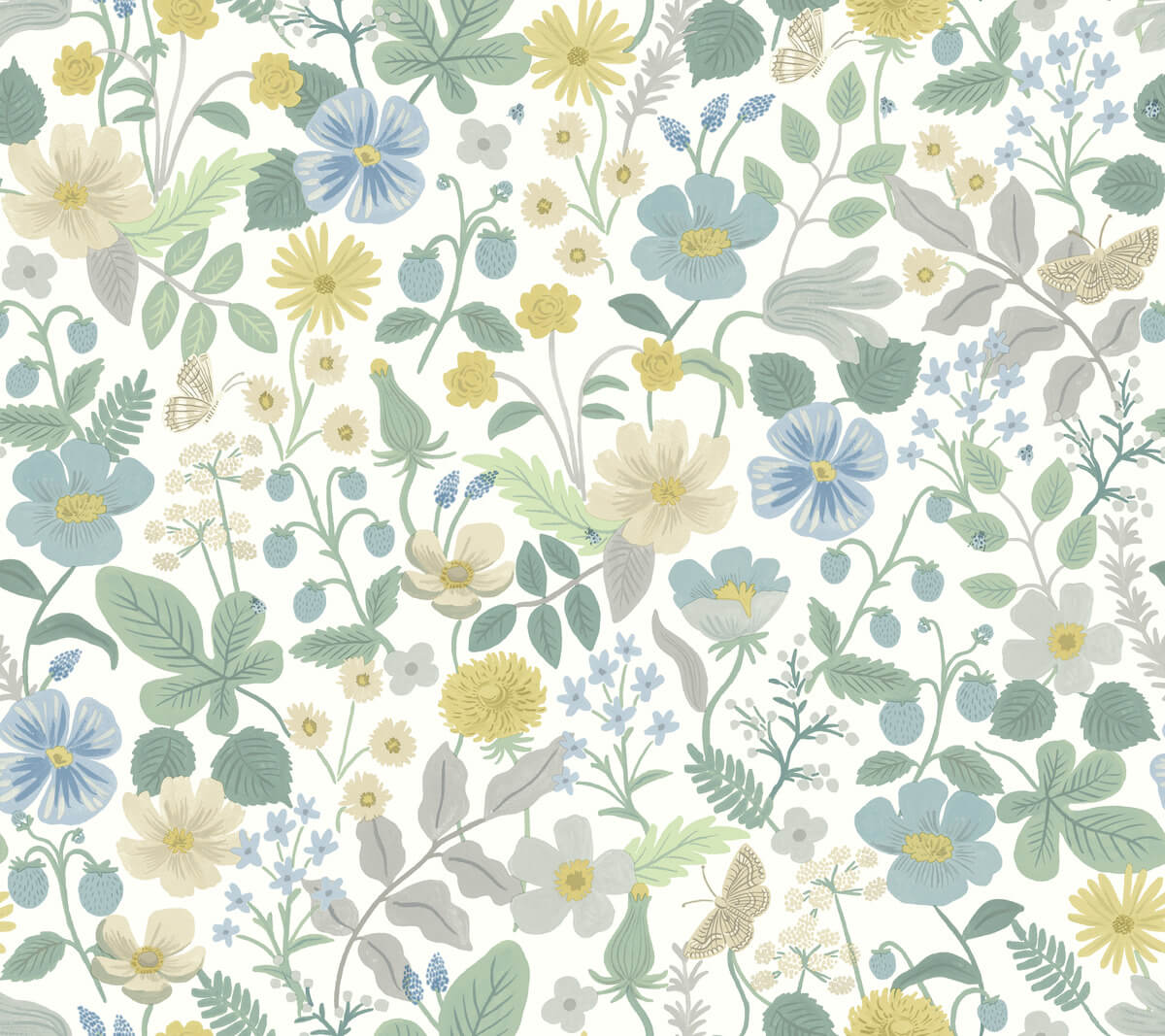 Rifle Paper Co. Second Edition Strawberry Fields Wallpaper - Yellow & Green
