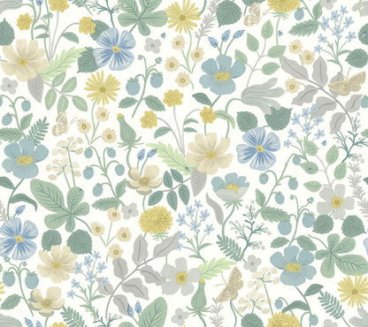 Rifle Paper Co. Second Edition Strawberry Fields Wallpaper - Yellow & Green