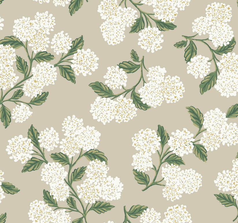 RP7394 Rifle Paper Co. Second Edition Hydrangea Wallpaper - Beige – US ...