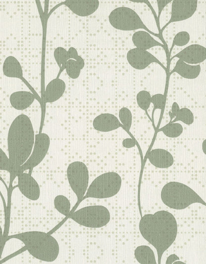 54" Stacy Garcia Sprig Wallpaper - Green & Off White
