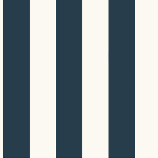 Waters Edge Resource Library Awning Stripe Wallpaper - Navy