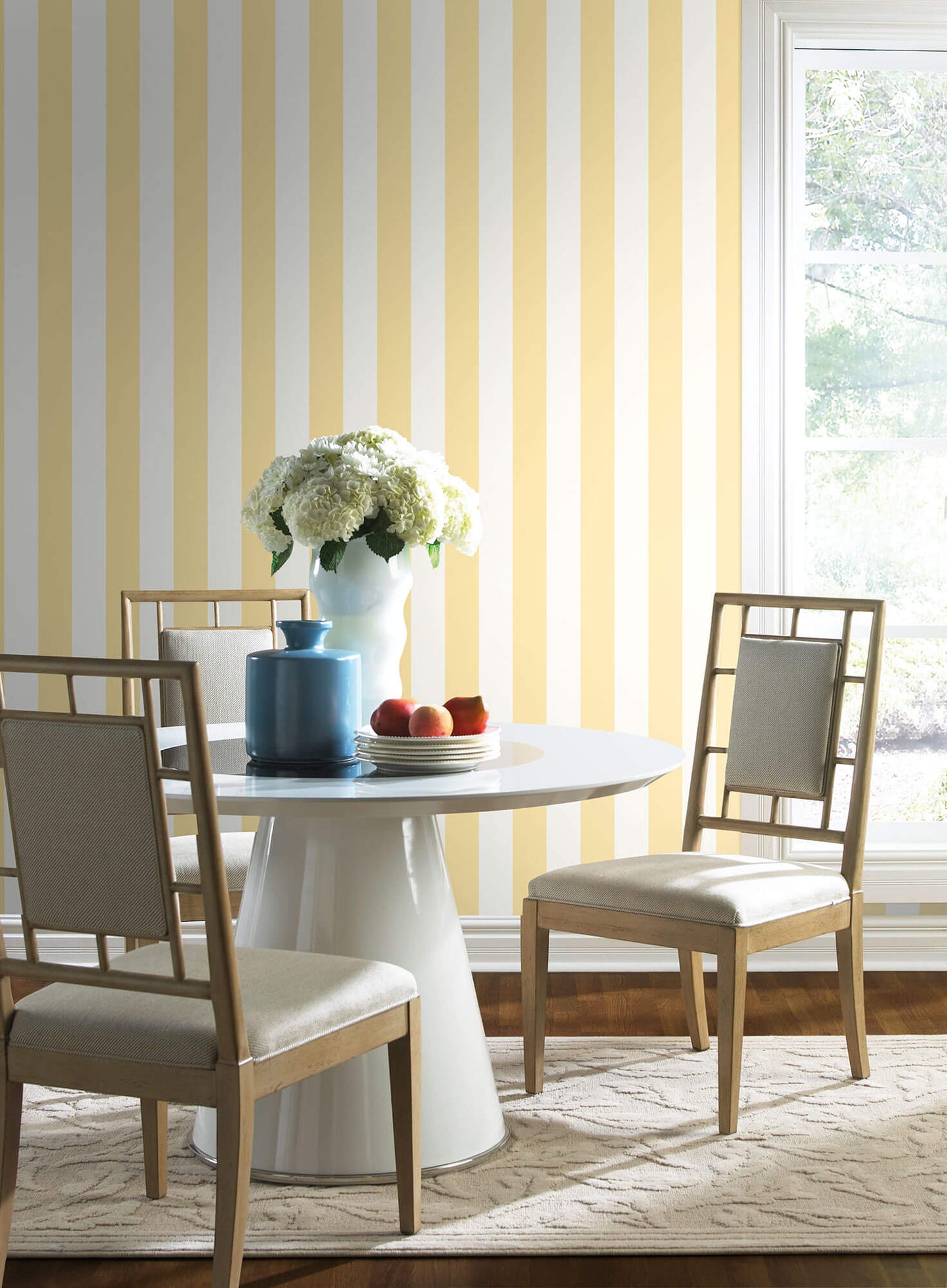 SA9178 3 inch Stripe Wallpaper Yellow White