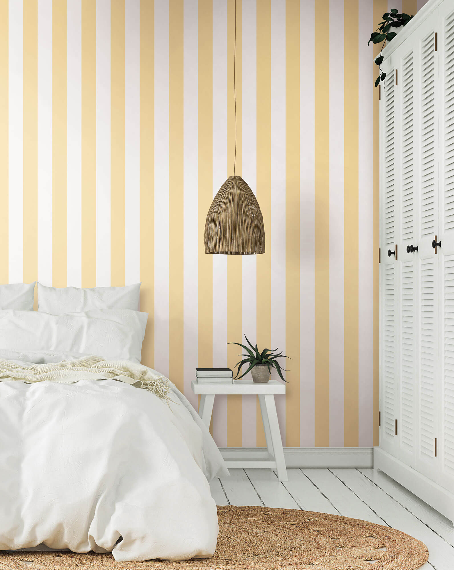 Yellow Somerset Stripe Wallpaper by Annika Reed Studio  Annika Reed Studio