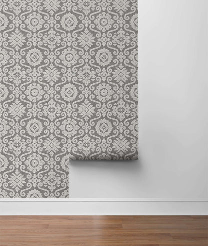 Stacy Garcia Home Augustine Peel & Stick Wallpaper - Grey